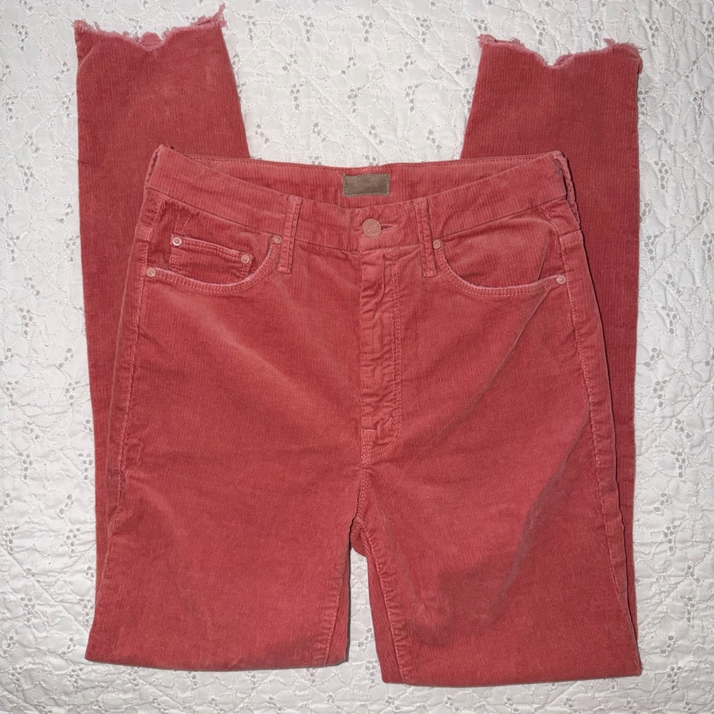 MOTHER Skinny Corduroy Jeans in Dusty Rose
